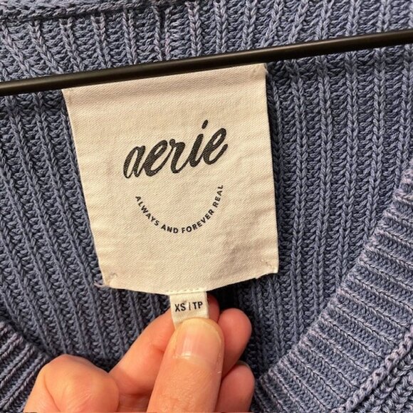Aerie Striped Oversized Sweater Blue White Size XS - Picture 10 of 13